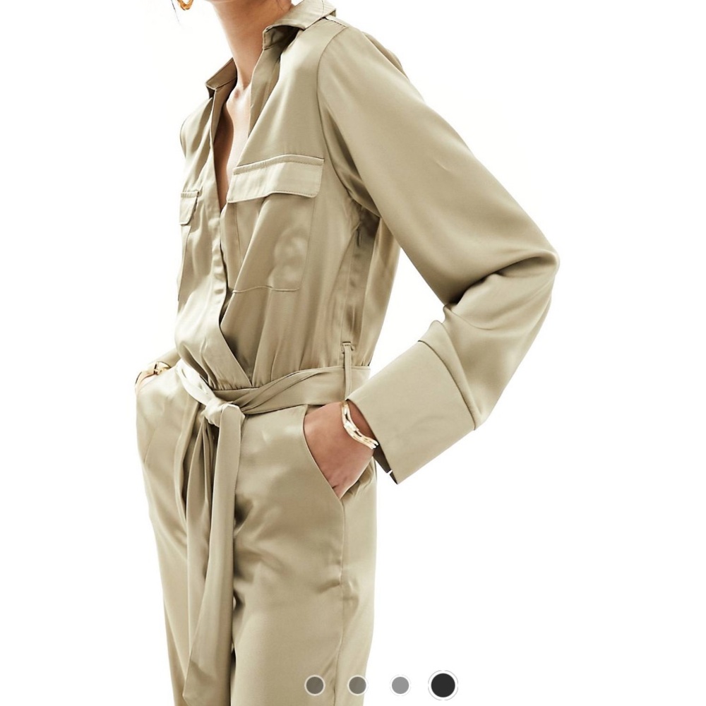NWT Pretty Lavish satin utility jumpsuit